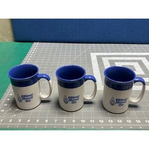 Midwest Natural Gas Coffee Cup‎ Mug Ad Pencil Pen Holder Blue White Lot of 3